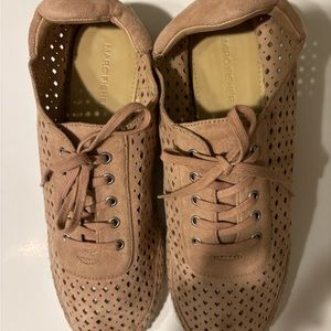 Marc Fisher Women's Bailee Sneaker Size 9.5 Platform Espadrille Blush Pink Perf